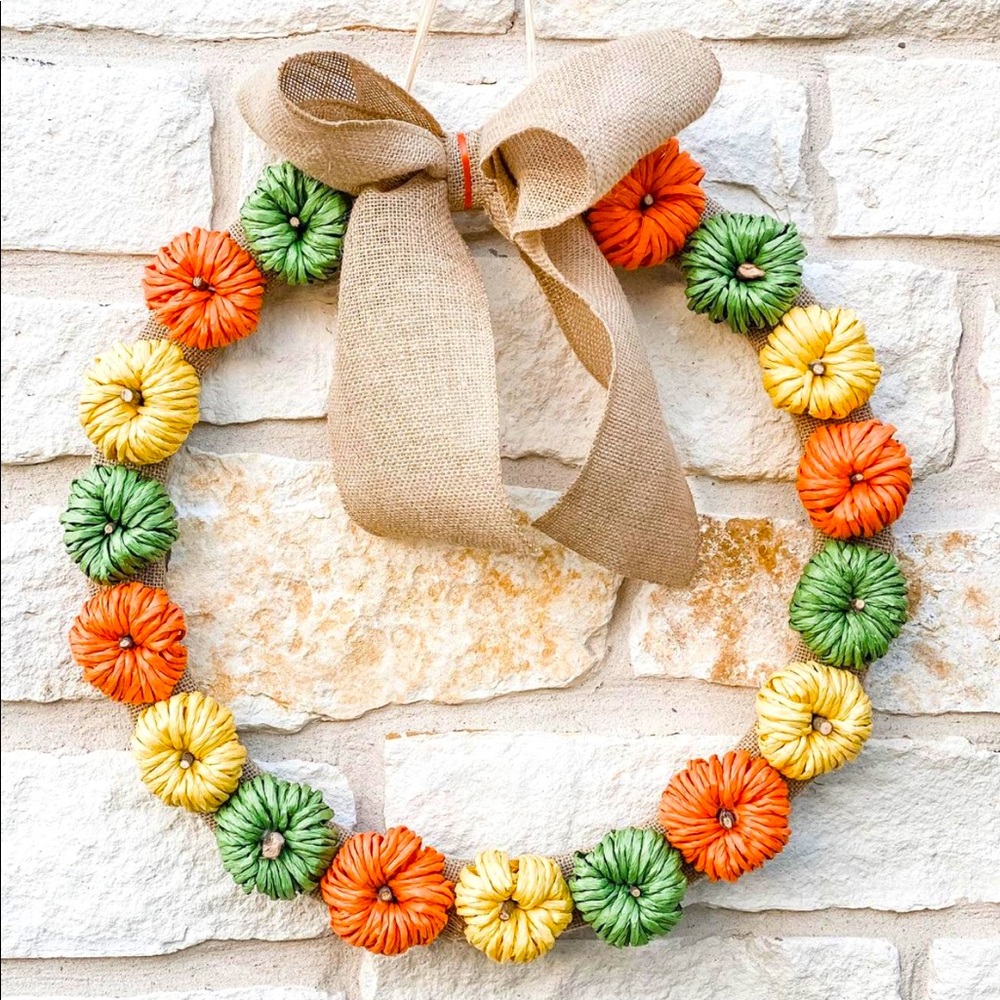 Fall Pumpkin Burlap Wreath